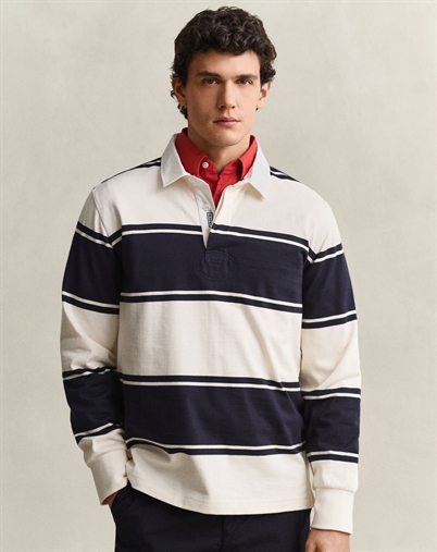 Gant - Striped Rugger Polo - Evening Blue
